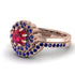 Double Halo Ruby Cushion Bridal Set - Sharon No. 71