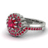 Double Halo Ruby Cushion Bridal Set - Sharon No. 57 image 3