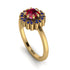 Double Halo Ruby Cushion Engagement Ring - Sharon No. 70