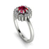 Double Halo Ruby Cushion Engagement Ring - Sharon No. 12
