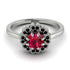 Double Halo Ruby Cushion Engagement Ring - Sharon No. 42 image 2