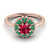 Double Halo Ruby Cushion Engagement Ring - Sharon No. 26