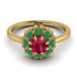 Double Halo Ruby Cushion Engagement Ring - Sharon No. 25 image 2