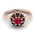 Double Halo Ruby Cushion Engagement Ring - Sharon No. 41