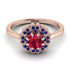 Double Halo Ruby Cushion Engagement Ring - Sharon No. 71 image 2