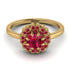 Double Halo Ruby Cushion Engagement Ring - Sharon No. 55 image 2