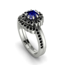 Double Halo Sapphire Cushion Bridal Set - Sharon No. 45 image 1