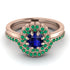 Double Halo Sapphire Cushion Bridal Set - Sharon No. 29 image 2