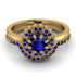 Double Halo Sapphire Cushion Bridal Set - Sharon No. 73 image 2