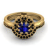 Double Halo Sapphire Cushion Bridal Set - Sharon No. 43