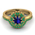 Double Halo Sapphire Cushion Bridal Set - Sharon No. 28