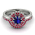 Double Halo Sapphire Cushion Bridal Set - Sharon No. 60 image 2