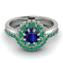 Double Halo Sapphire Cushion Bridal Set - Sharon No. 30 image 2
