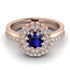 Double Halo Sapphire Cushion Bridal Set - Sharon No. 14