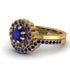 Double Halo Sapphire Cushion Bridal Set - Sharon No. 73