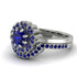 Double Halo Sapphire Cushion Bridal Set - Sharon No. 75 image 3