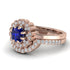 Double Halo Sapphire Cushion Bridal Set - Sharon No. 14 image 3
