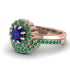 Double Halo Sapphire Cushion Bridal Set - Sharon No. 29
