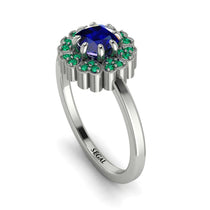 Double Halo Sapphire Cushion Engagement Ring - Sharon No. 30 image 1
