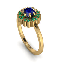 Double Halo Sapphire Cushion Engagement Ring - Sharon No. 28 image 1