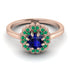 Double Halo Sapphire Cushion Engagement Ring - Sharon No. 29