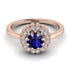 Double Halo Sapphire Cushion Engagement Ring - Sharon No. 14