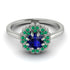 Double Halo Sapphire Cushion Engagement Ring - Sharon No. 30