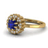 Double Halo Sapphire Cushion Engagement Ring - Sharon No. 13
