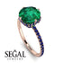 Double Hidden Halo Emerald Engagement Ring - Angelina No. 65 image 2