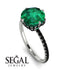 Double Hidden Halo Emerald Engagement Ring - Angelina No. 36