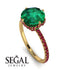 Double Hidden Halo Emerald Engagement Ring - Angelina No. 49 image 2