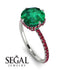 Double Hidden Halo Emerald Engagement Ring - Angelina No. 51 image 2
