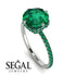 Double Hidden Halo Emerald Engagement Ring - Angelina No. 21 image 2