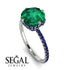 Double Hidden Halo Emerald Engagement Ring - Angelina No. 66