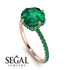 Double Hidden Halo Emerald Engagement Ring - Angelina No. 20