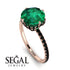Double Hidden Halo Emerald Engagement Ring - Angelina No. 35 image 2