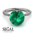 Double Hidden Halo Emerald Engagement Ring - Angelina No. 6