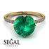 Double Hidden Halo Emerald Engagement Ring - Angelina No. 4