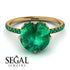 Double Hidden Halo Emerald Engagement Ring - Angelina No. 19