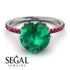 Double Hidden Halo Emerald Engagement Ring - Angelina No. 51 image 3