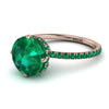 Double Hidden Halo Emerald Engagement Ring - Angelina No. 20