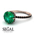 Double Hidden Halo Emerald Engagement Ring - Angelina No. 35