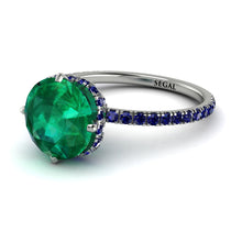 Double Hidden Halo Emerald Engagement Ring - Angelina No. 66 image 1