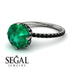 Double Hidden Halo Emerald Engagement Ring - Angelina No. 36