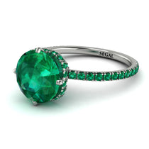 Double Hidden Halo Emerald Engagement Ring - Angelina No. 21 image 1