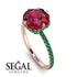 Double Hidden Halo Ruby Engagement Ring - Angelina No. 26