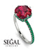 Double Hidden Halo Ruby Engagement Ring - Angelina No. 27 image 2