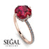 Double Hidden Halo Ruby Engagement Ring - Angelina No. 11