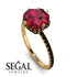 Double Hidden Halo Ruby Engagement Ring - Angelina No. 40 image 2