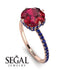 Double Hidden Halo Ruby Engagement Ring - Angelina No. 71